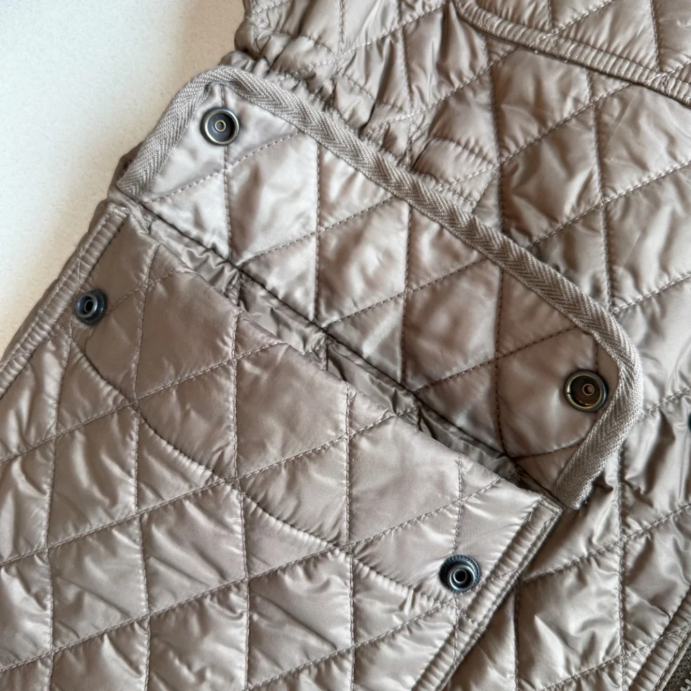 Men's Burberry Brit Russell Quilted Jacket w/plaid lining (Olive/Brown color) - Picture 10 of 16